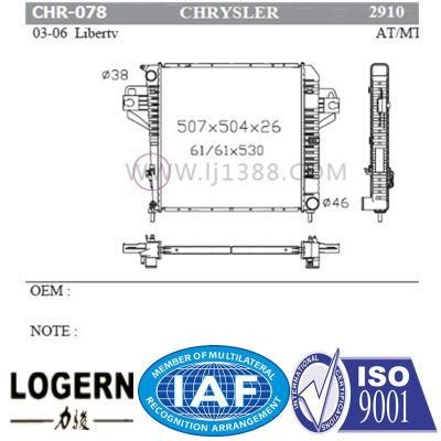 Chr-078 Bimetal Auto Radiators for Chrysler Libertv&prime;03-06 Mt Dpi 29100