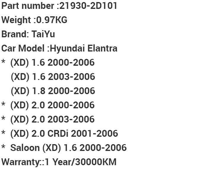 Car Parts Rubber Engine Mount 21930-2D101 for 2000-2006 Hyundai Elantra Xd 1.6