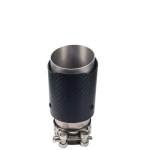 2 Gloss Black Carbon Fibre Akrapovic Exhaust Tips 4&rdquor; Universal Stainless Steel