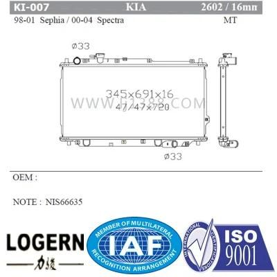 Auto Cool Radiator for KIA Sephia&prime;98-01/Spectra&prime;00-04 Mt Dpi: 2602