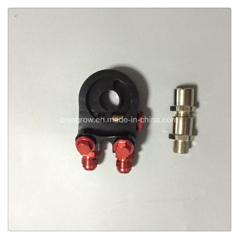 Aluminum An10 Oil Filter Cooler Sandwich Plate Adapter with Thermostat