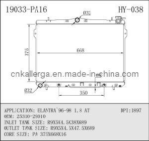 Radiator for Hyundai Elantra 96-98 1.8 at 19033 (HY-038)