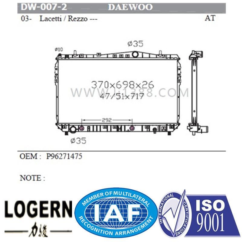 Auto Radiator for Daewoo Lacetti/Rezzo′03 at
