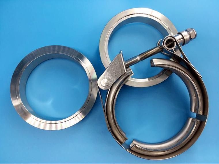 Exhaust Clamp Stainless Steel Exhaust Pipe V Band Clamp with Male Female Exhaust Flanges