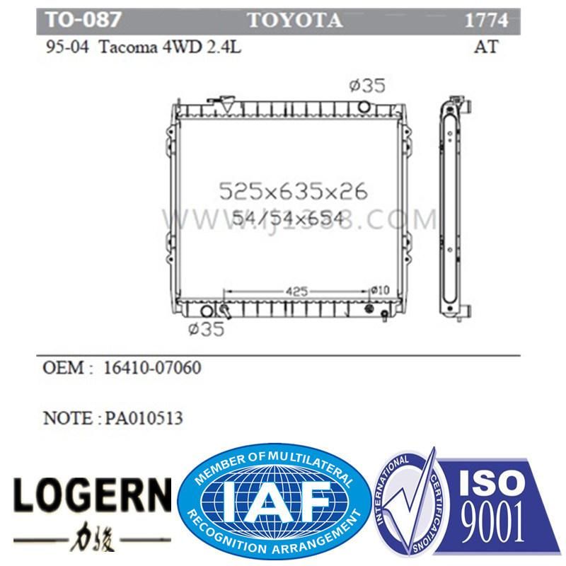 Auto Aluminum Radiator for Toyota Tacoma 4WD 2.4l′95-04 at Dpi: 1774