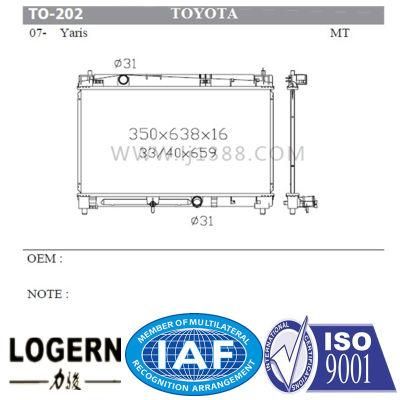 Best Selling Auto Radiator for Toyota Yaris Mt&prime;2007-