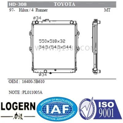 Brazed Auto Car Radiator for Toyota Hilux/4 Runner&prime;97- Mt/PA32