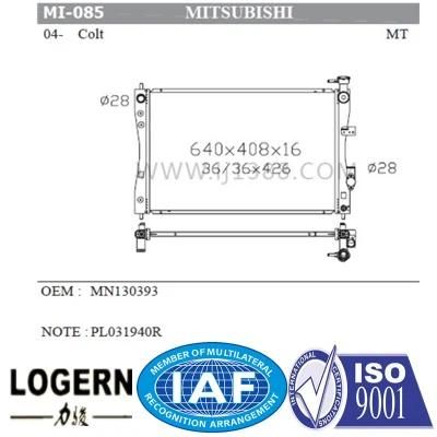 Aluminum Radiator for Mitsubishi Colt&prime;04- Mt Mn130393