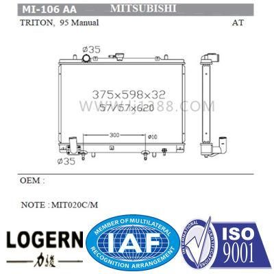 Full Aluminum Auto Radiator for Mitsubishi L200 (Trito) &prime;95- at