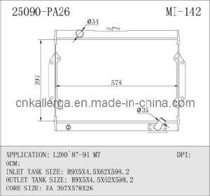 Radiator for Mitsubishi L200 87-91 Mt 25090 (MI-142)