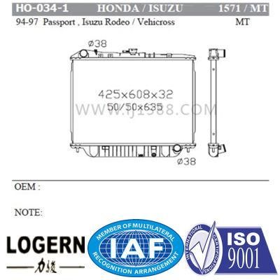 Ho-034-1 Car Radiator for Honda Passport/Isuzu Rodeo/Vehicross&prime;94-9 Mt/PA32 Dpi: 1571