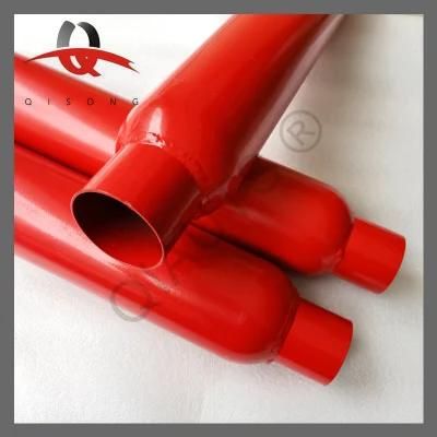 [Qisong] 3 Inch Inlet and Outlet Red Universal Glasspack Exhaust Muffler