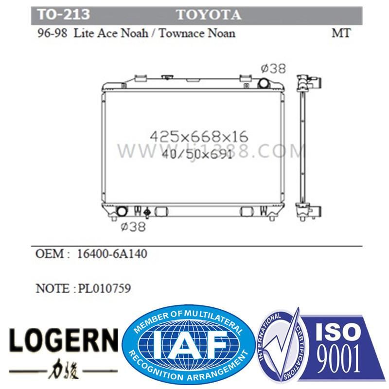 Auto Part Aluminum Radiator for Toyota Lite Ace Noah/Townace Noan′96-98 Mt