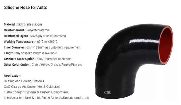 Universal Anti-Aging Silicone Tube 4-Ply Inner Diameter 3.5-3.0 Inch 90 Degree Elbow Coupler Silicone Hose