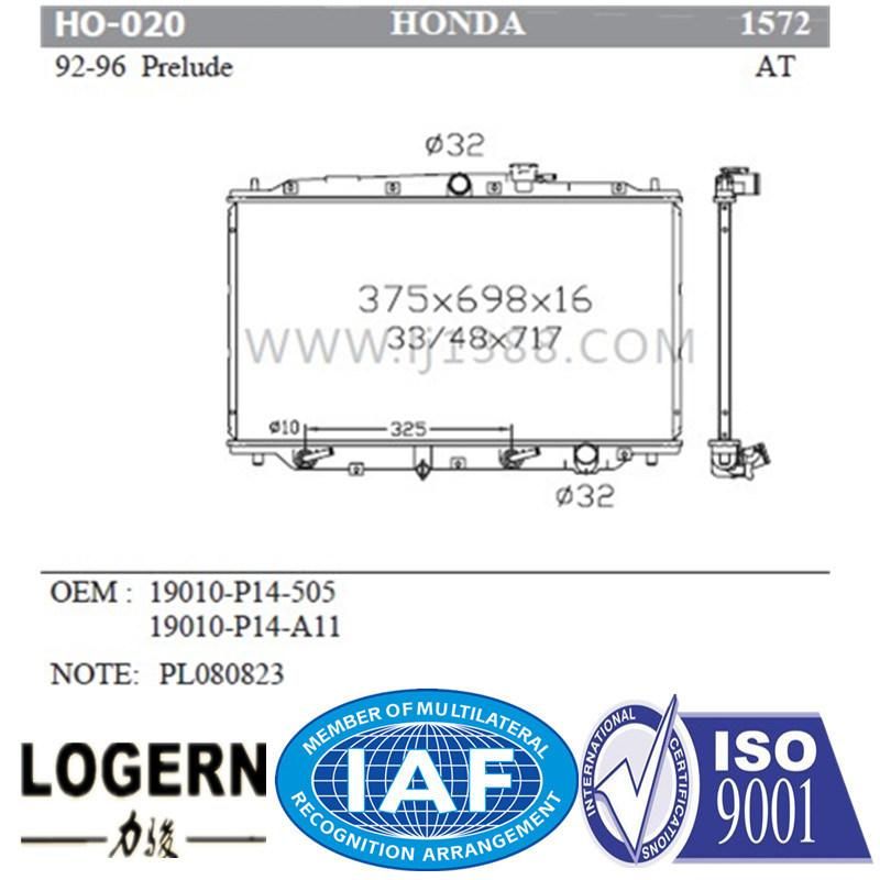Ho-020 Auto Assy Aluminum Radiator for Honda Prelude′92-96 at Dpi: 1572
