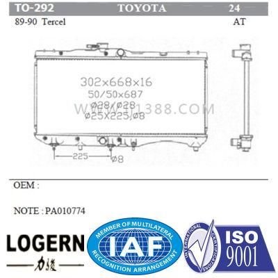Brazed Car Aluminum Radiator for Toyota Tercel&prime;89-90 at