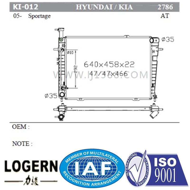Aluminum Auto Radiator for KIA Sportage′04- at Dpi: 2786