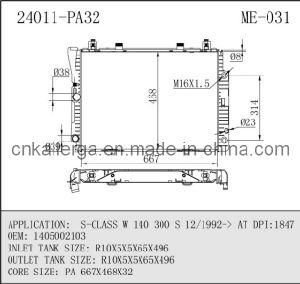 Radiator for Mercedes Benz S-Class W 140 300 S 12/1992 at 24011 (ME-031)