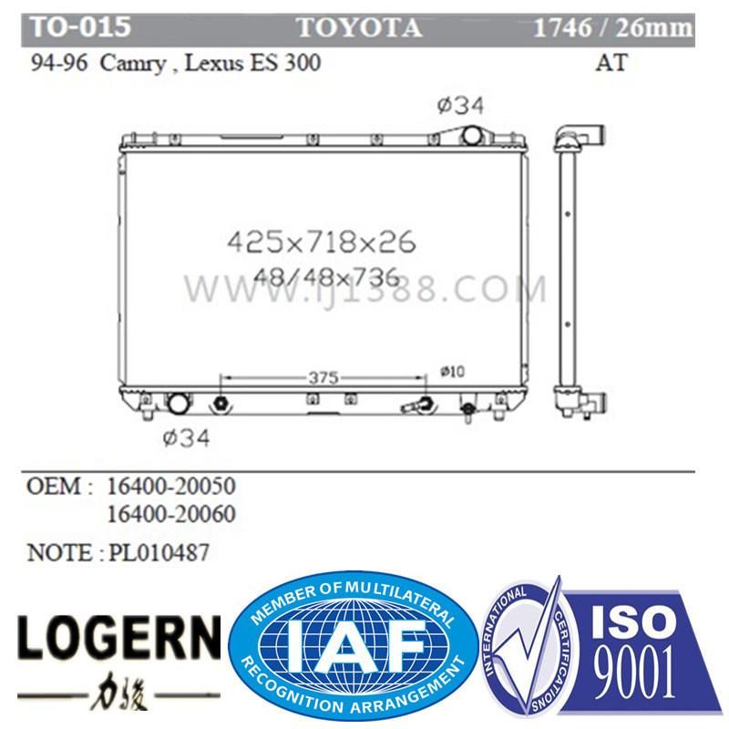 Auto Radiator for Toyota Camry/Lexus Es300′94-96 at Dpi: 1746