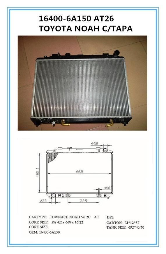 Aluminum Brazed Auto Radiator for Toyota Noah