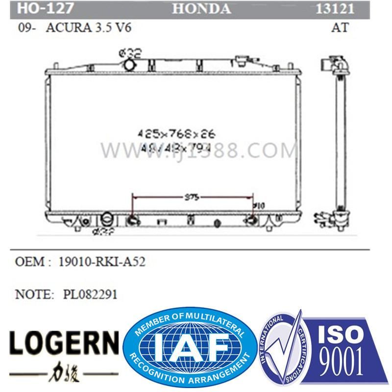 Ho-127 Cooling System Radiator for Honda Acura 3.5 V6′09- at Dpi: 13121
