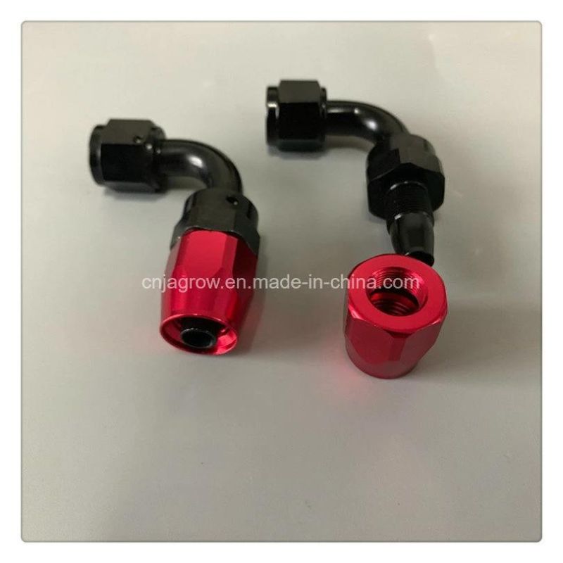 Black Red Racing Fitting An6 An8 An10 Straight 90 Degree Swivel Fittings