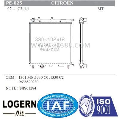Brazed Car Radaitor for Citroen Peugeot C2&prime;02-/1007&prime;05-Mt/OEM: 1301m6
