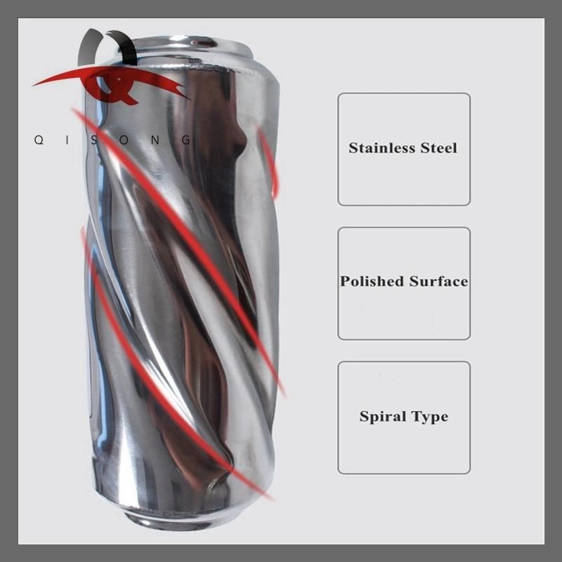 [Qisong] Auto Parts Stainless Steel Car Universal Glasspack Resonator Tornado Muffler Spiral Muffler