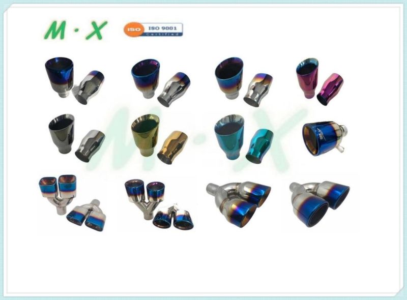Hot Sale High Quality Auto Parts Stainless Steel Titanium Plating Dual Outlet Exhaust Tips
