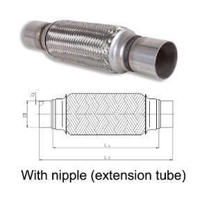 Exhaust Flexible Pipe with Inner Braid and Nipple