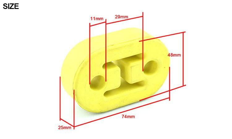 Custom Rubber Products Bespoke 4 Holes 2 Holes Universal Black Car Exhaust Muffler Rubber Hanger Tail Pipe Rubber Mount Isolator