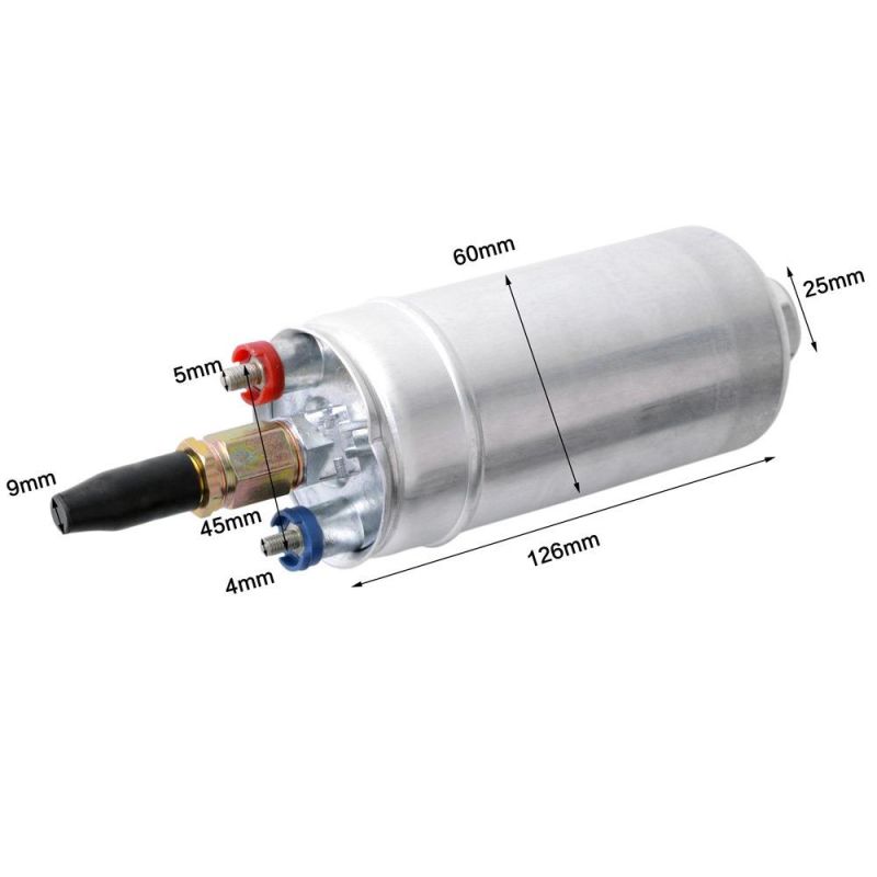 300lph Universal 044 External in Line Fuel Pump 0580254044 for Racing Vehicles 126mm Factory Fuel Pums