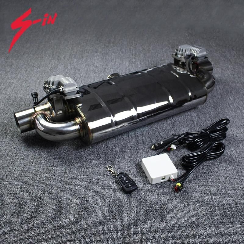 T Style Double Outlets Racing Voice Vavled Exhaust Muffler