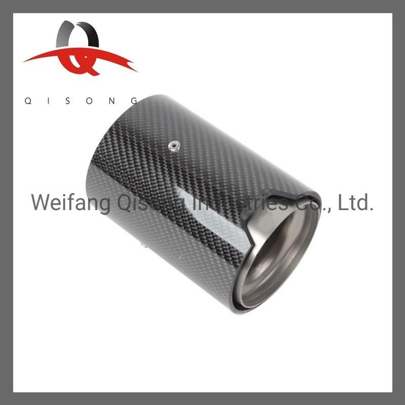 [Qisong] Auto Parts Classic Black Carbon Fiber Exhaust Tail Pipe for BMW M2 M3 M4 M5 F80 F8X