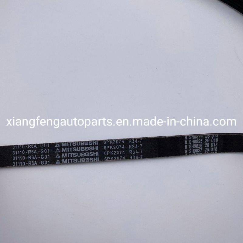 Car Rubber Fan Belt for Honda Accord 31110-R6a-G01 6pk2074