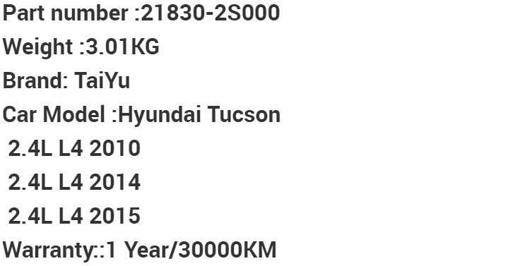 Auto Parts Rubber Engine Mount 21830-2s000 for Hyundai Tucson 2.4L L4