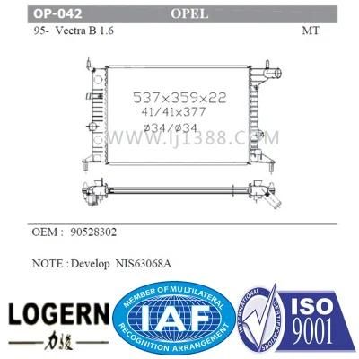 90528302 Cooling Auto Radiator for Opel Vectra &prime;95-02 Mt