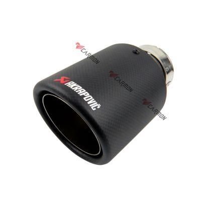 Clamp-on Car Univesal Matte Carbon Fiber Ak Exhaust Tips with Sand Blasting Inner Pipe