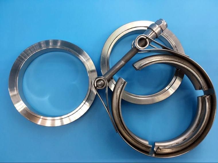 Exhaust Clamp Stainless Steel Exhaust Pipe V Band Clamp with Male Female Exhaust Flanges