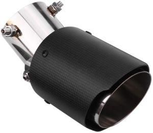 Carbon Fiber Style Car Adjustable Single Outlet Exhaust Auto Pipes Muffler Tip/Tail Throat 63-89mm