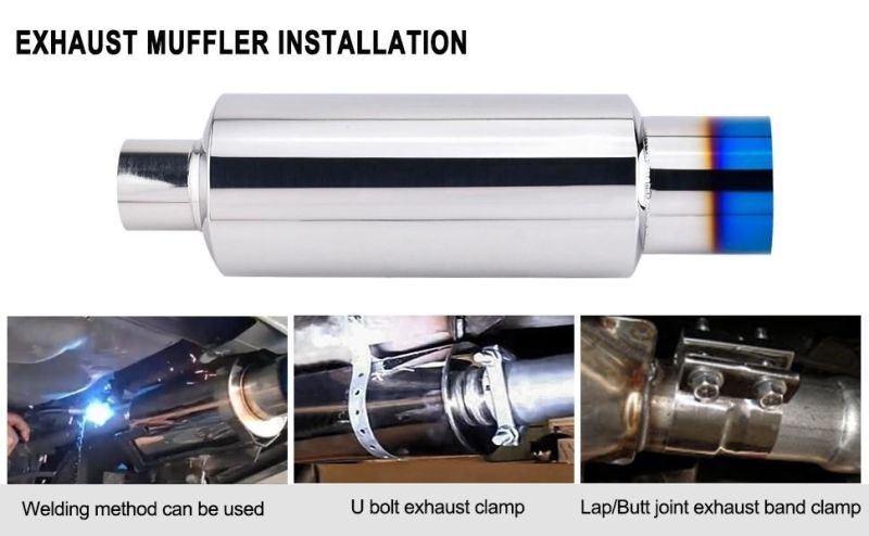 High Quality Stainless Steel in Titanium Plated Exhaust Muffler for Hks