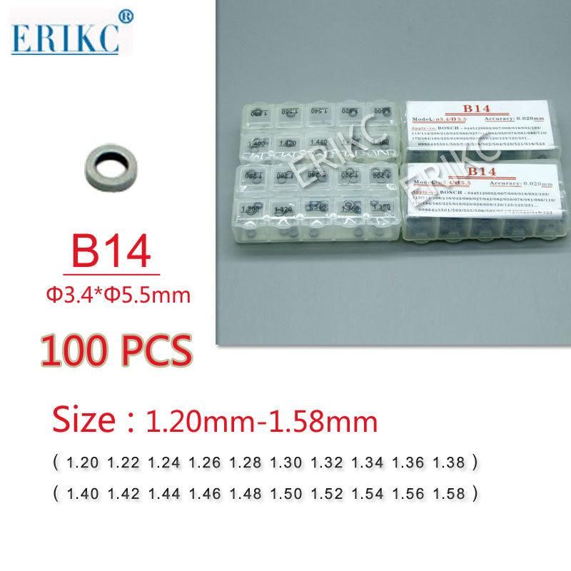 Erikc B14 Injector Adjusting Shim Kit Bosch Common Rail Shims Injector Repair Shims Size: 1.20mm--1.38mm for Boch 0445110#, 0445120#