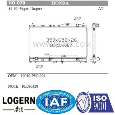 Ho-070 Aluminum Car Radiator for Honda Vigor/Inspire&prime;89-95 at