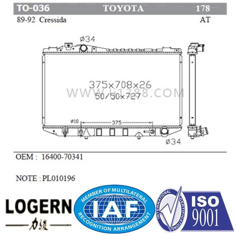 Vehicle Radiator for Toyota Cressida′89-92 at/Dpi: 178