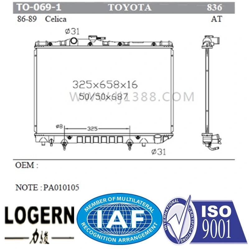 to-069-1 Cooling System Auto Radiator for Toyota Celica′86-89 at Dpi: 836
