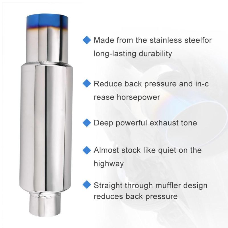 High Quality Stainless Steel in Titanium Plated Exhaust Muffler for Hks