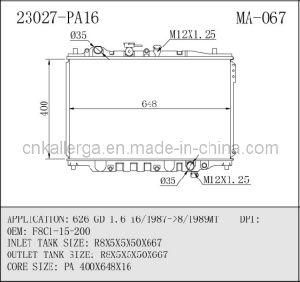 Radiator for Mazda 626 Gd 1.6 I6/1987 -&gt;8/1989 Mt 23027 (MA-067)