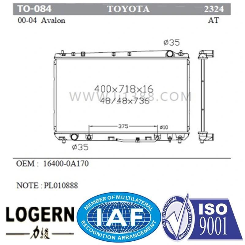 Auto Car Aluminum Radiator for Toyota Avalon′00-04 at Dpi: 2324