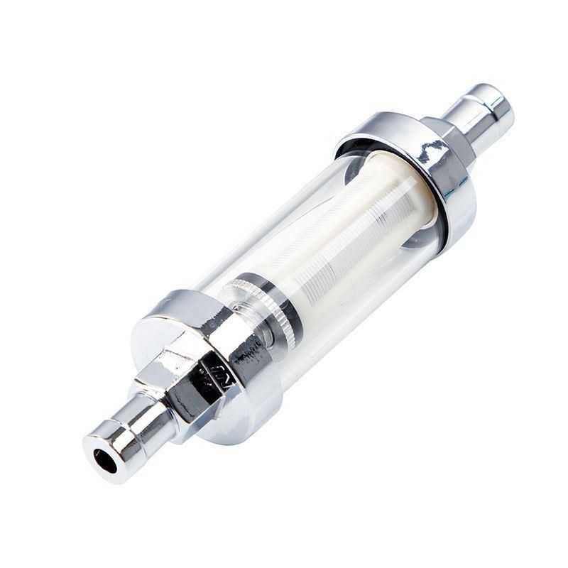 Auto Clear View Glass 3/8" Chrome Inline Fuel Filter