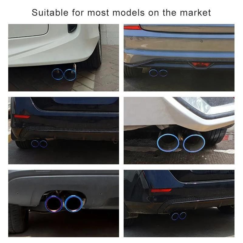 Stainless Steel 58 mm Inlet Double Outlet Exhaust Muffler Car Exhaust Tips Universal